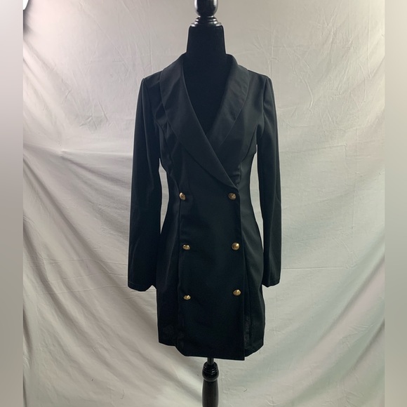 Black Double-breasted Blazer Dress - Picture 6 of 7